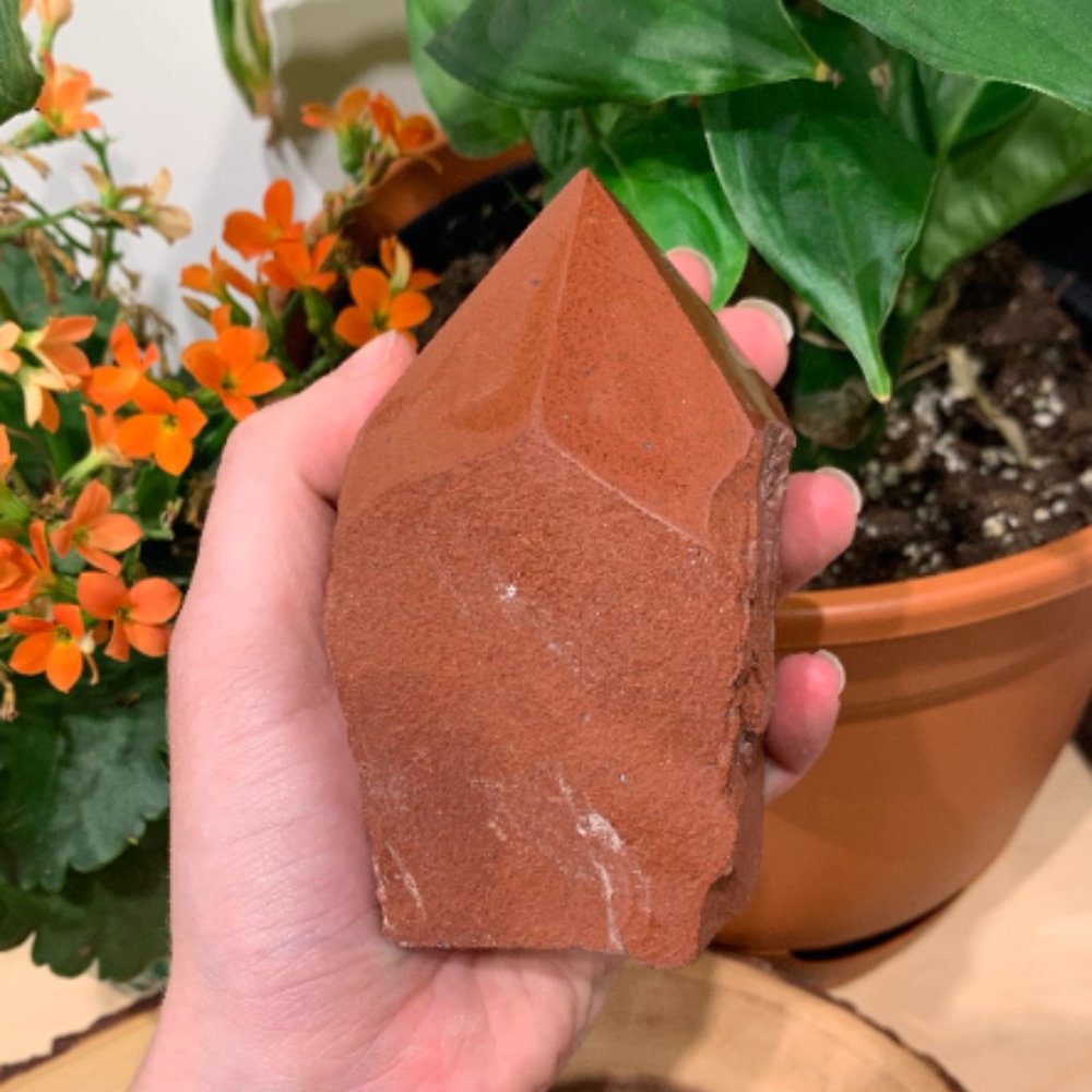 Red Jasper Polished Point, Crystal Grid Points, Boho Decor, Healing Stone, Align